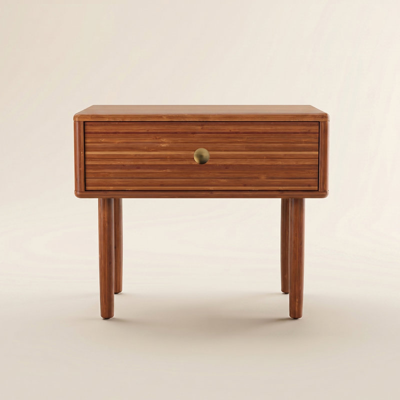 Mid-Century Modern Solid Wood Anna Nightstand, Brown