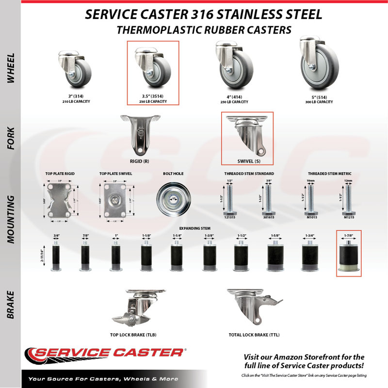 Thermoplastic Rubber Casters