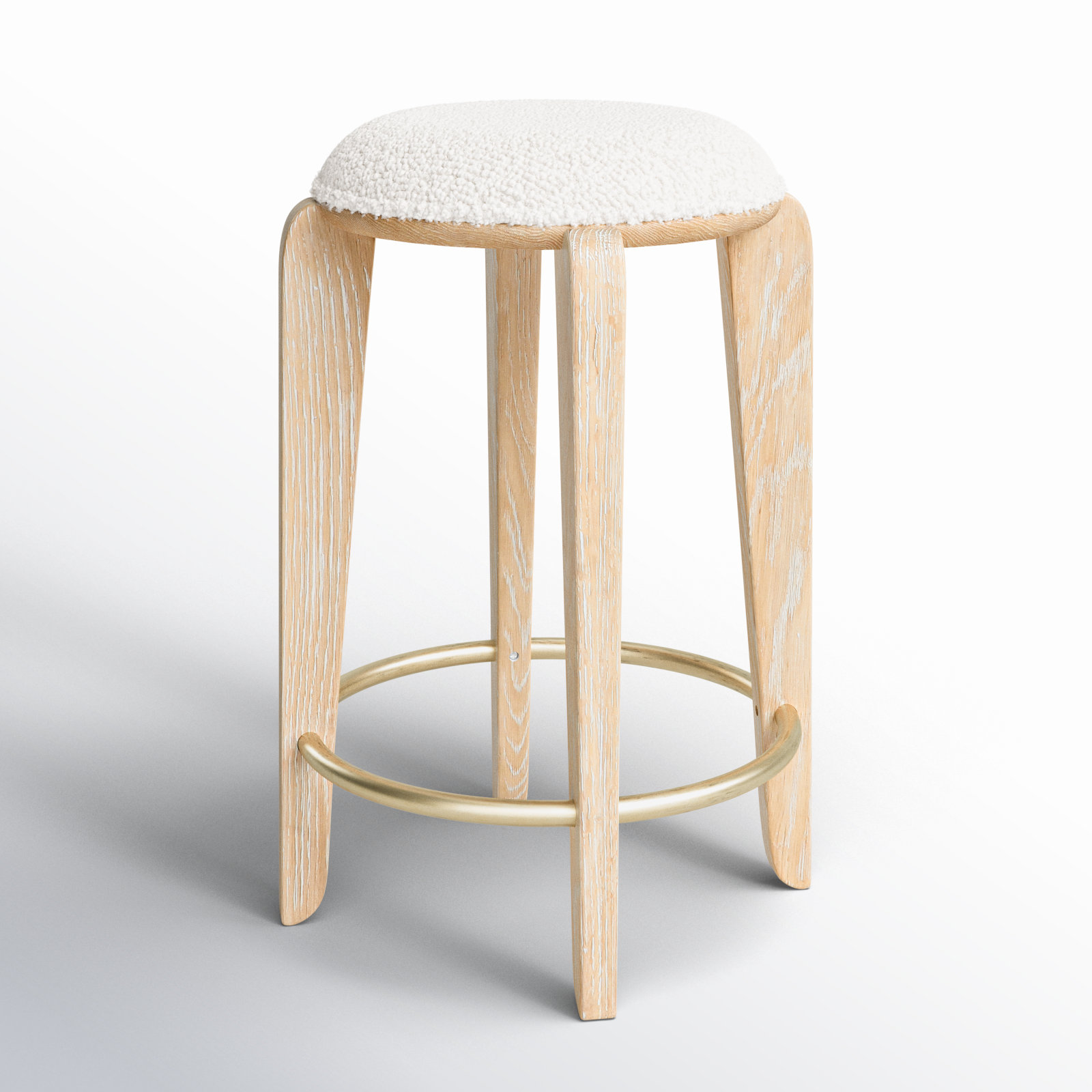 Delano 24" Bar Stool, Cerused