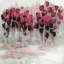 Art floral sur toile rose et noir