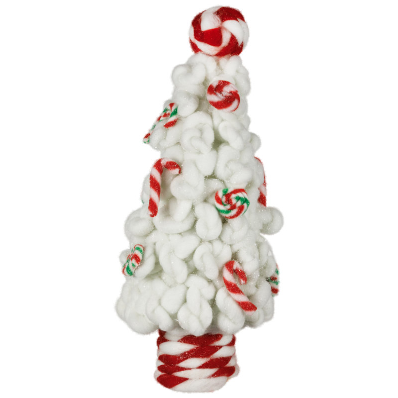 Plush Tree With Peppermint And Candy Canes Christmas Decoration - 16.5"