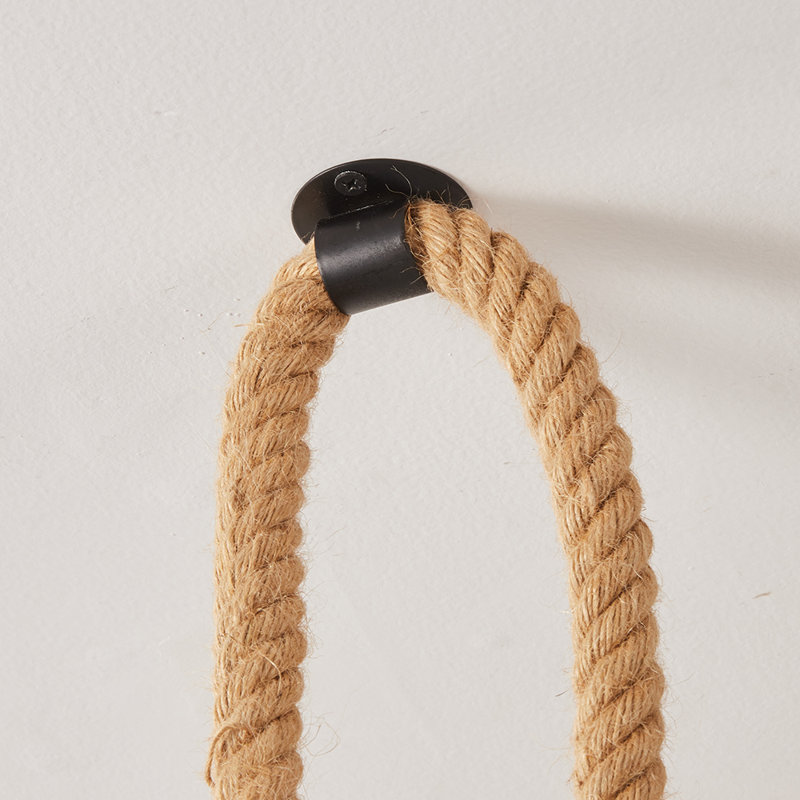 Vintage Hemp Rope Pendant Light Fixture, 10 Lights