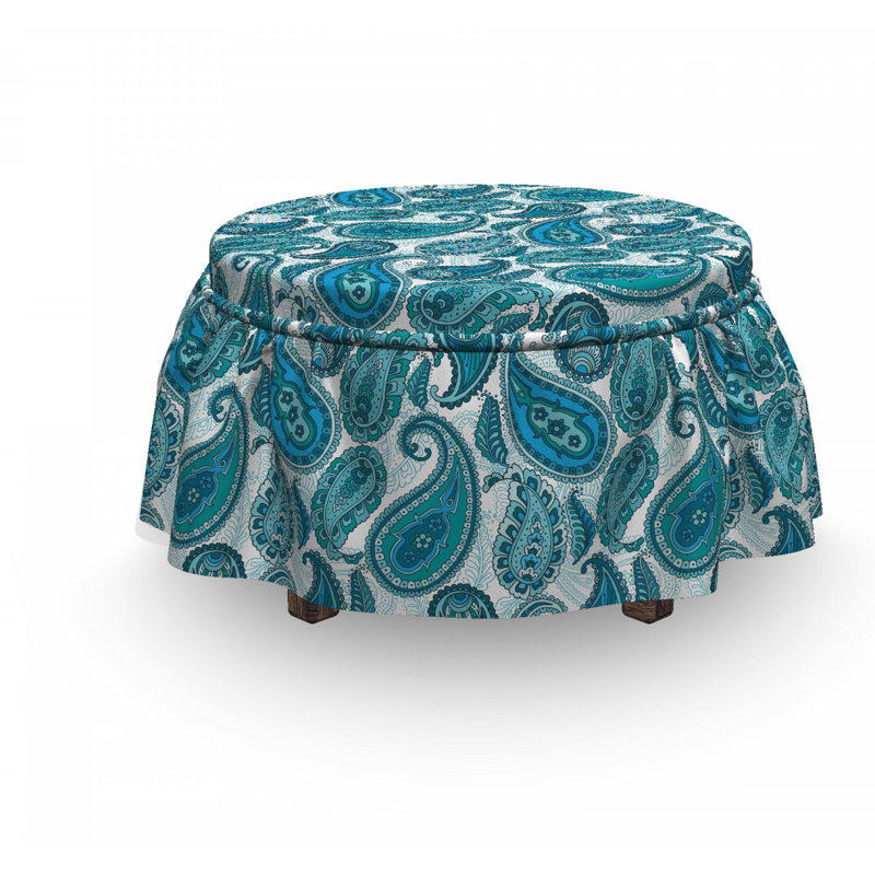 Housse pour repose-pieds ethnique antique motif cachemire