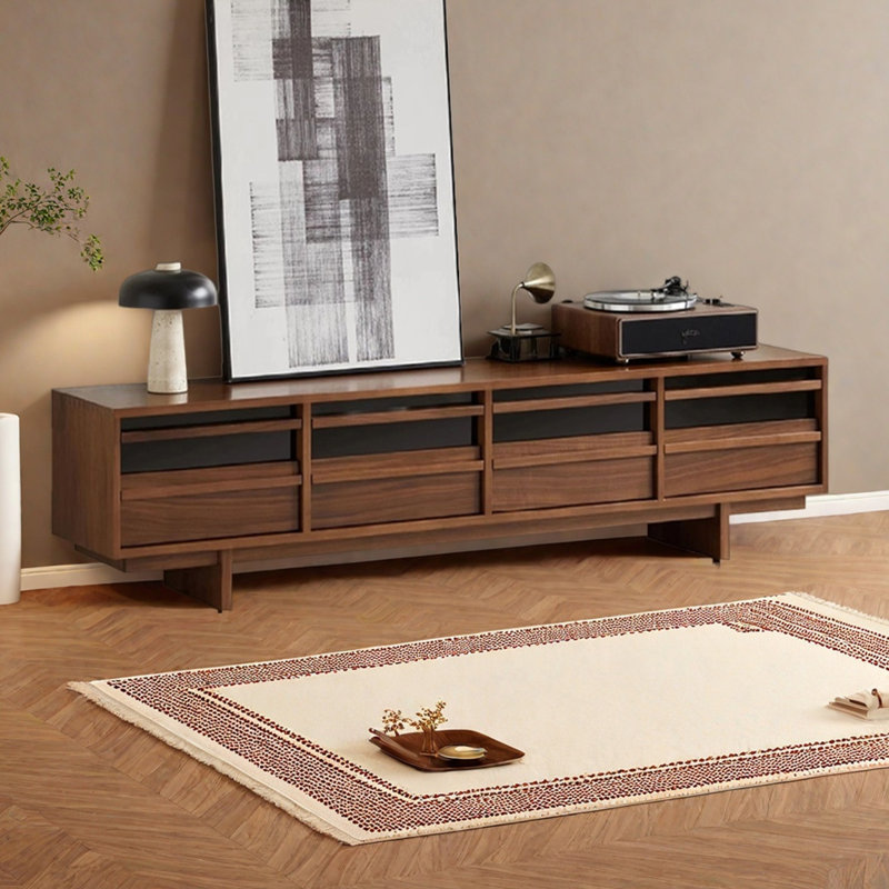 Modern Walnut TV Stand, 18.5"H x 70.86"L x 15.75"W
