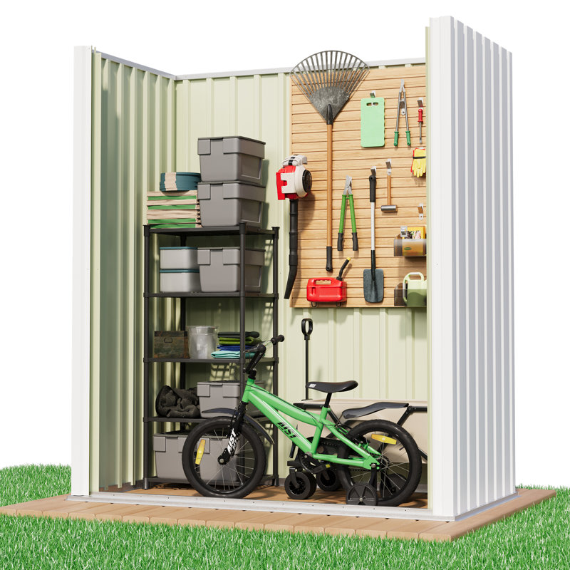 5 Ft. X 3 Ft. Outdoor Storage Metal Shed, White/Black