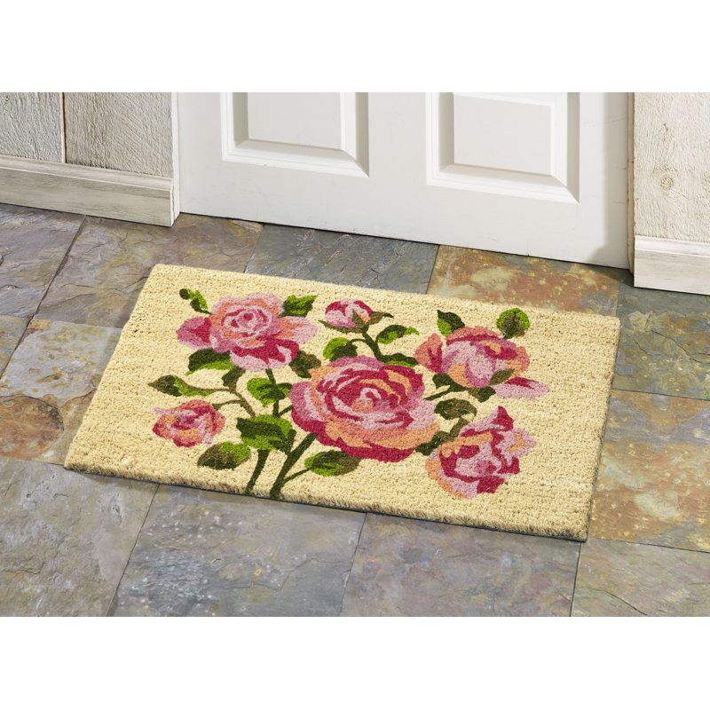 Pink Roses Outdoor Doormat