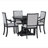 Retro 5-piece Dining Set Extendable Round Table and 4 Chairs for Kitchen Dining Room-451440466