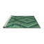 Tapis turquoise lavable à la machine Abstract 5366-1594681660