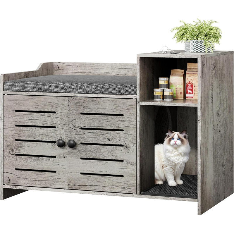 Enceinte cachée pour litière pour chat, Gris