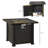 Outdoor Propane Gas Fire Pit Table,  Auto-Ignition Square Wicker-Effect Gas Firepit With Ceramic Tabletop