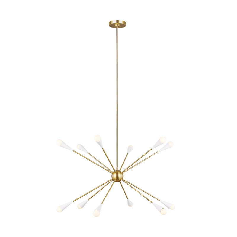Jax 12 - Light Chandelier, Burnished Brass