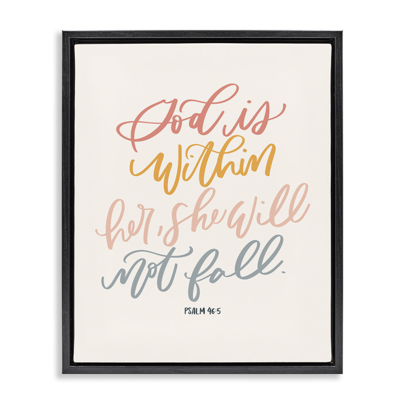 «Inspirational She Will Not Fall», art mural encadré sur toile flottante, design par Isabela Schielke, H 31 po x l 25 po