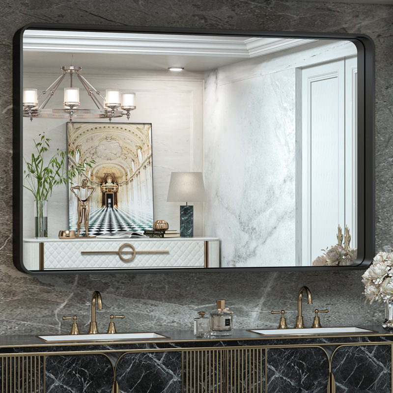 Miroir mural Brayner, Noir, 36 po x 55 po