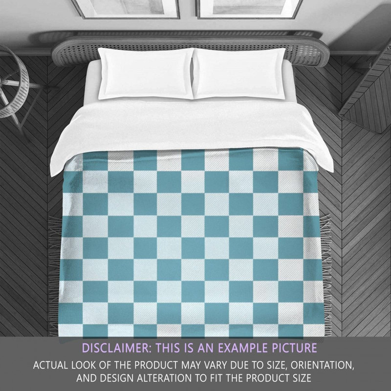 Polyester Comforter, Twin Comforter, Blue Checkered