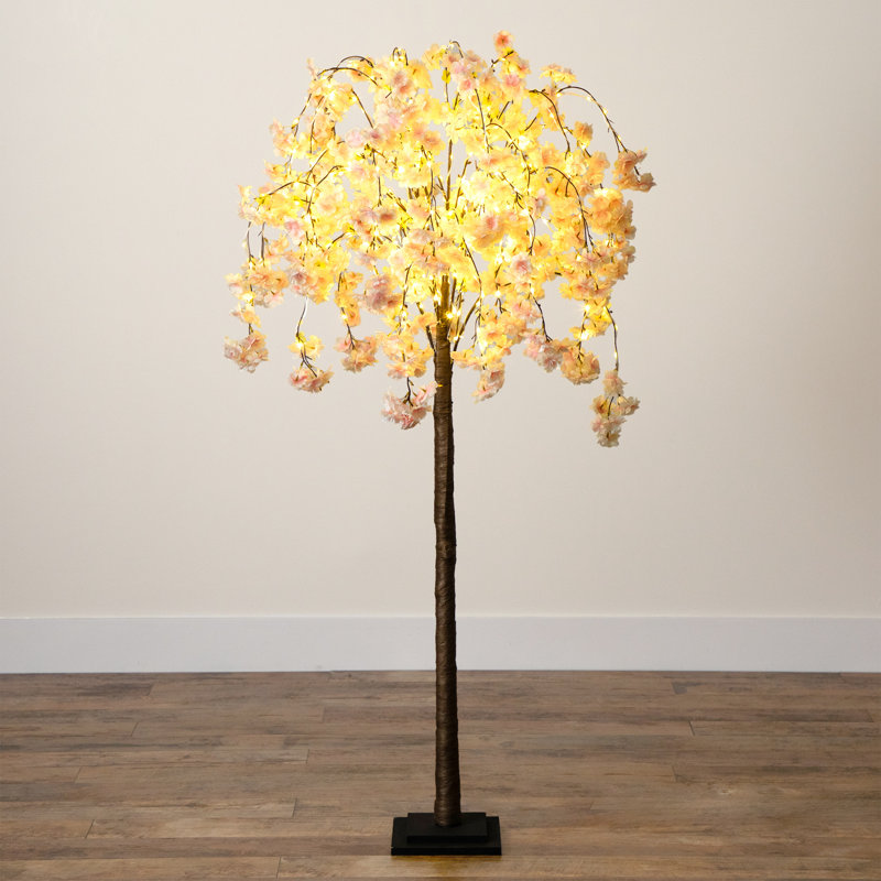 5ft. Lighted Artificial Cascading Cherry Blossom Tree with 320 Warm White LED Lights