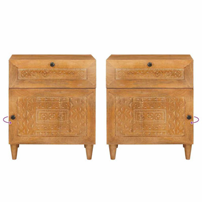 50cm W Solid Wood Bedside Table