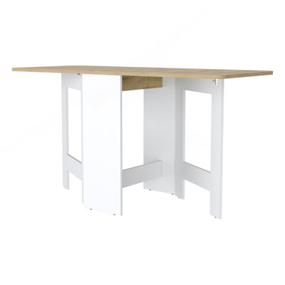 Kailua Folding Dining Table, Space-Saving, Foldable In 3 Forms