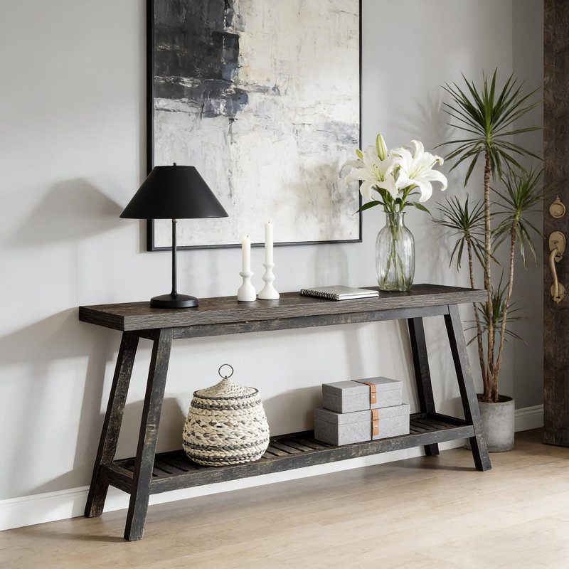 Canapé à 2 niveaux, console, table d'appoint