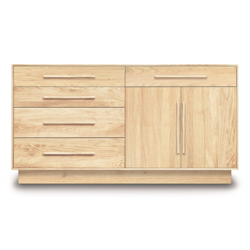 Moduluxe 5 - Drawer Solid Wood Dresser, Natural Cherry, Left