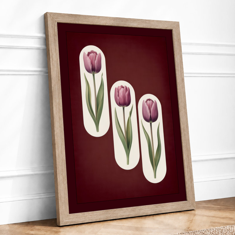 Tulips In Descending Heights Botanical - Print, A1 - 84.1 x 59.4 cm, Oak