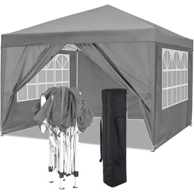 10x10 Pop Up Canopy Tent with Awning,Heavy Duty Canopy UPF 50+ All Season