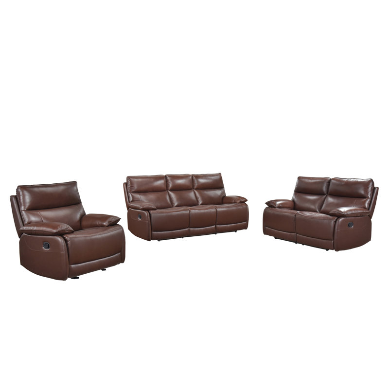 Causeuse double doublure, cuir brun et similicuir, Causeuse