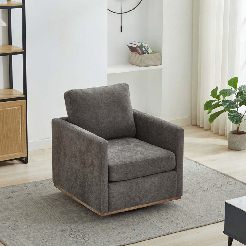 Fauteuil d'appoint pivotant carré l 30,7 po, Gris anthracite