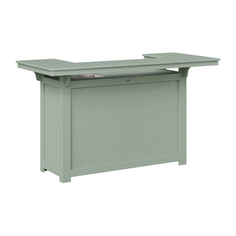 Outdoor Rectangle Bar Table, Seafoam