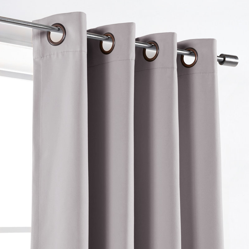 Light Grey Blackout Grommet Polyester Window Panels, 52" x 63"