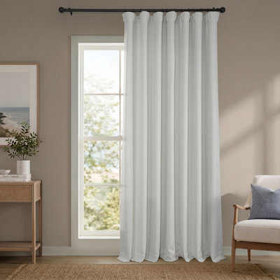 Ottis Faux Linen Room Darkening Curtain Panel