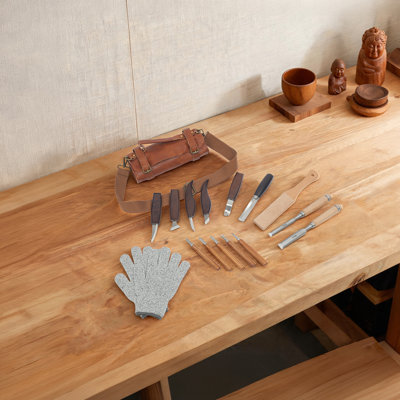Wood Carving Kit, 16Pcs Wood Carving Tools with Storage Bag, Wood Carving Tools