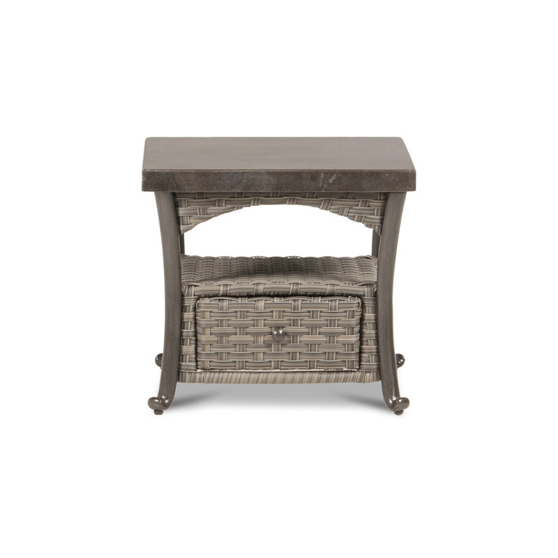 Davenport Outdoor Side Table w/ Bluestone Top