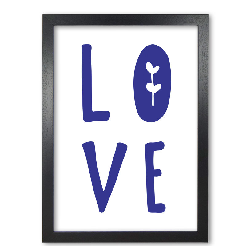 Love - Print, 60 cm H x 42 cm W x 5 cm D, Black Grain Frame