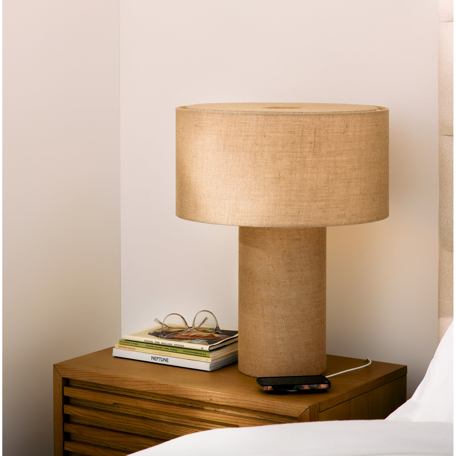  Linen Table Lamp, Woven Burlap