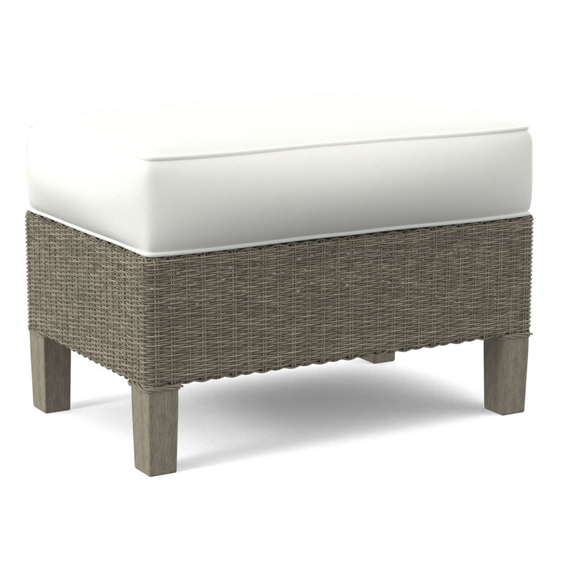 Gibraltar Ottoman, Stone Hearth, Light Blue Performance Fabric; 0851-55
