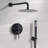 10" Matte Black Roud Rain Shower Head And Handheld Shower Head Set