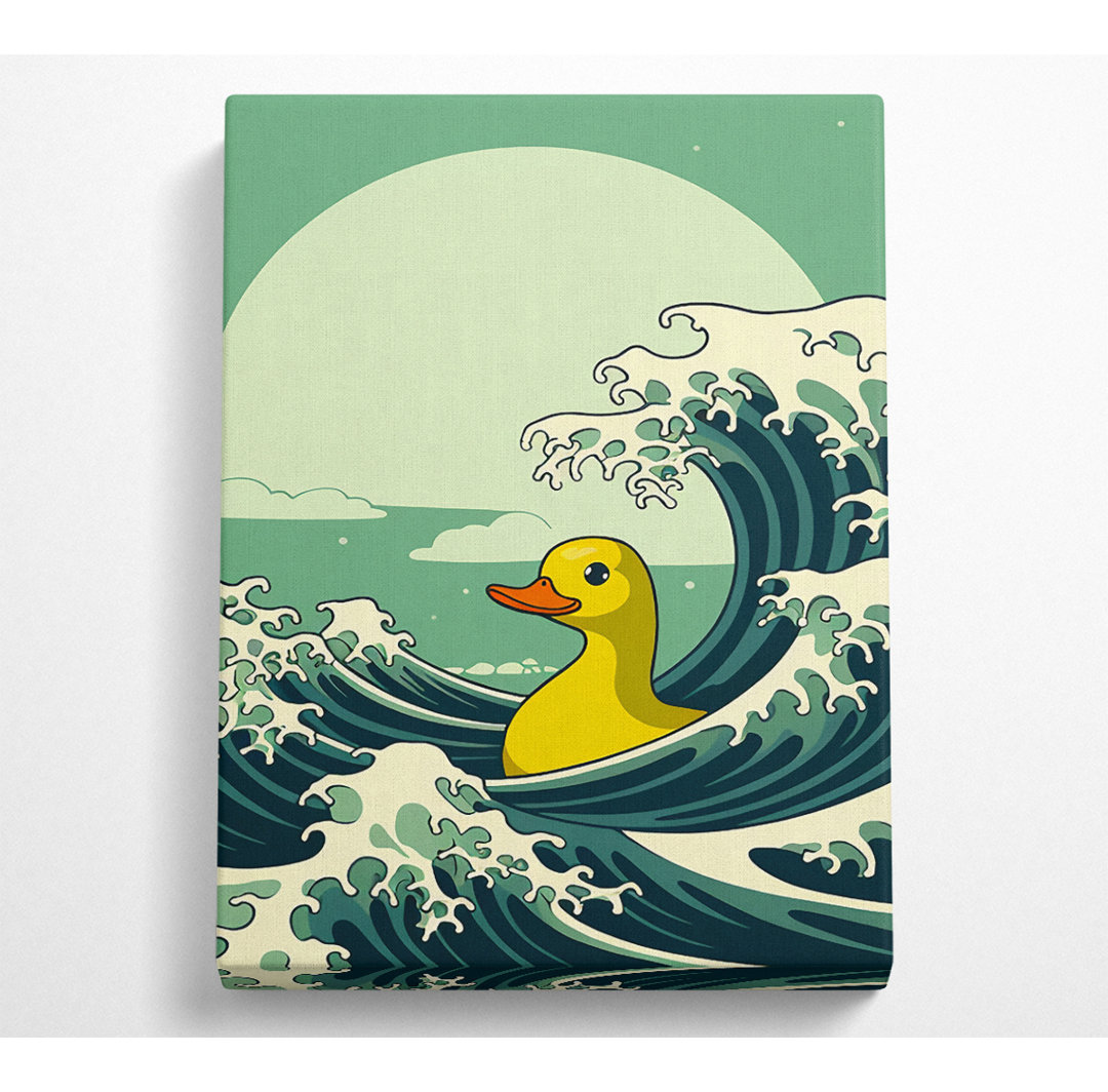 The Great Wave Rubber Duck - Einzelne Bilderrahmen Kunstdrucke auf Leinwand