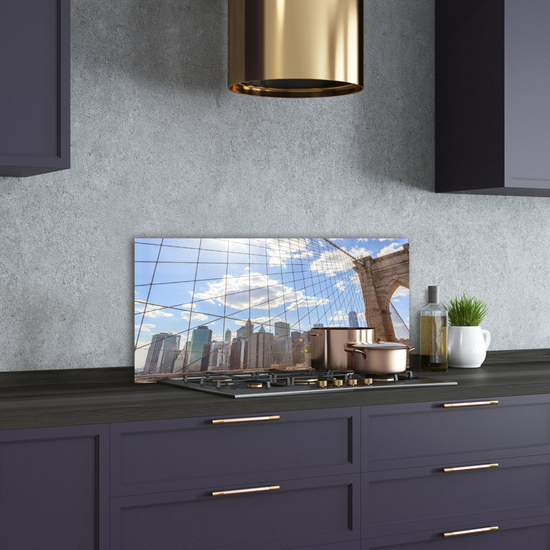 Aishleen Blue - The Bridge Of New York - No Frame Print on Glass