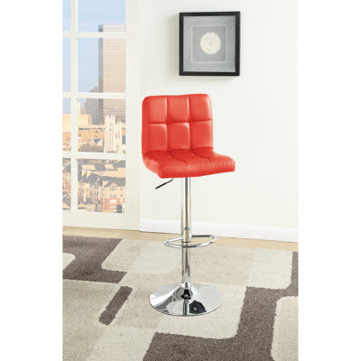 2 tabourets de bar rouges en similicuir - hauteur réglable pour îlot de cuisine, style contemporain avec sièges rembourrés et structure en métal de 2 sièges d'îlot modernes