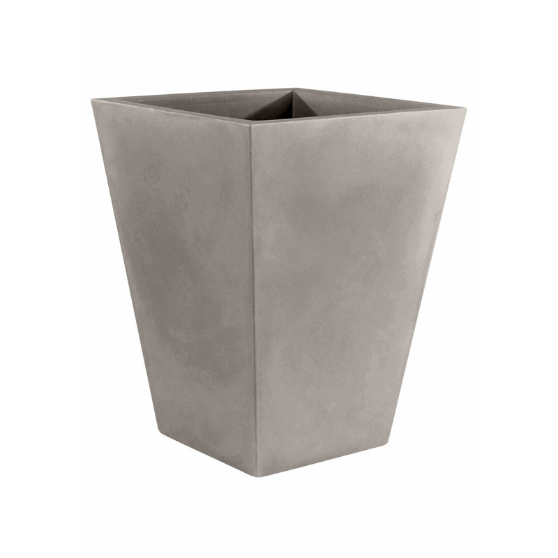 Cono Resin Pot Planter, Taupe, 30.75" H x 23.5" W x 23.5" D