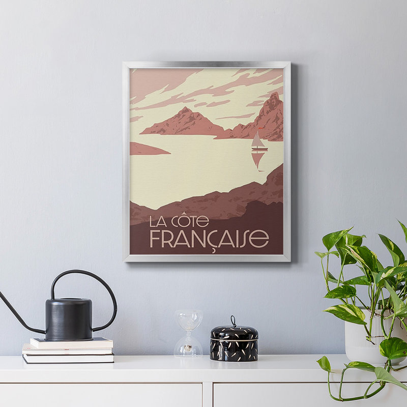 Toile encadrée de qualité supérieure French Coast II - prête à être accrochée, Argent, H 24 po x l 20 po