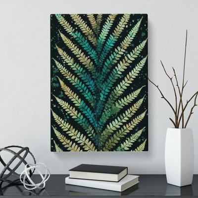 Birge Fern Leaf Splatter - Wrapped Canvas