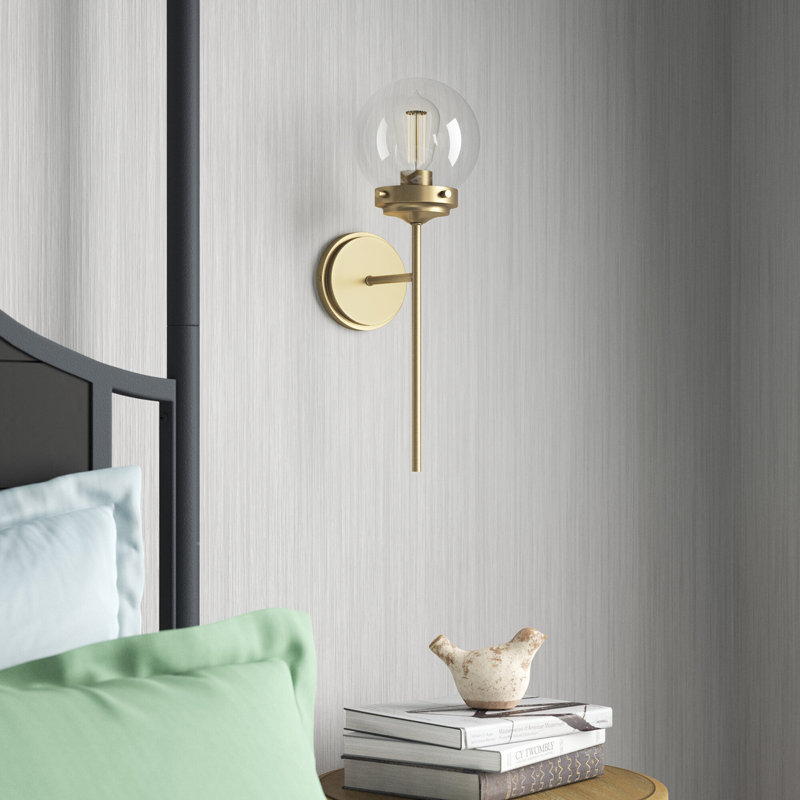Aiden 1 - Light Dimmable Armed Sconce in Natural Brass, Natural Brass