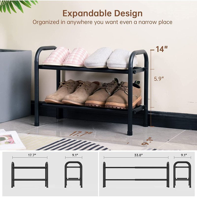 8 Pair Shoe Rack, Black