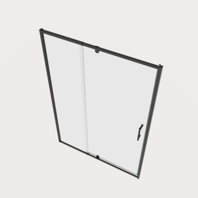 Porte de douche en verre pivotante de 56 à 60 po x H 71 po Piovt, porte de douche coulissante à cadre pivotant avec verre trempé clair de 1/4 po (6 mm), portes de douche, installation réversible