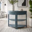 Console cannelée demi-lune avec tiroir et tablettes-953406043