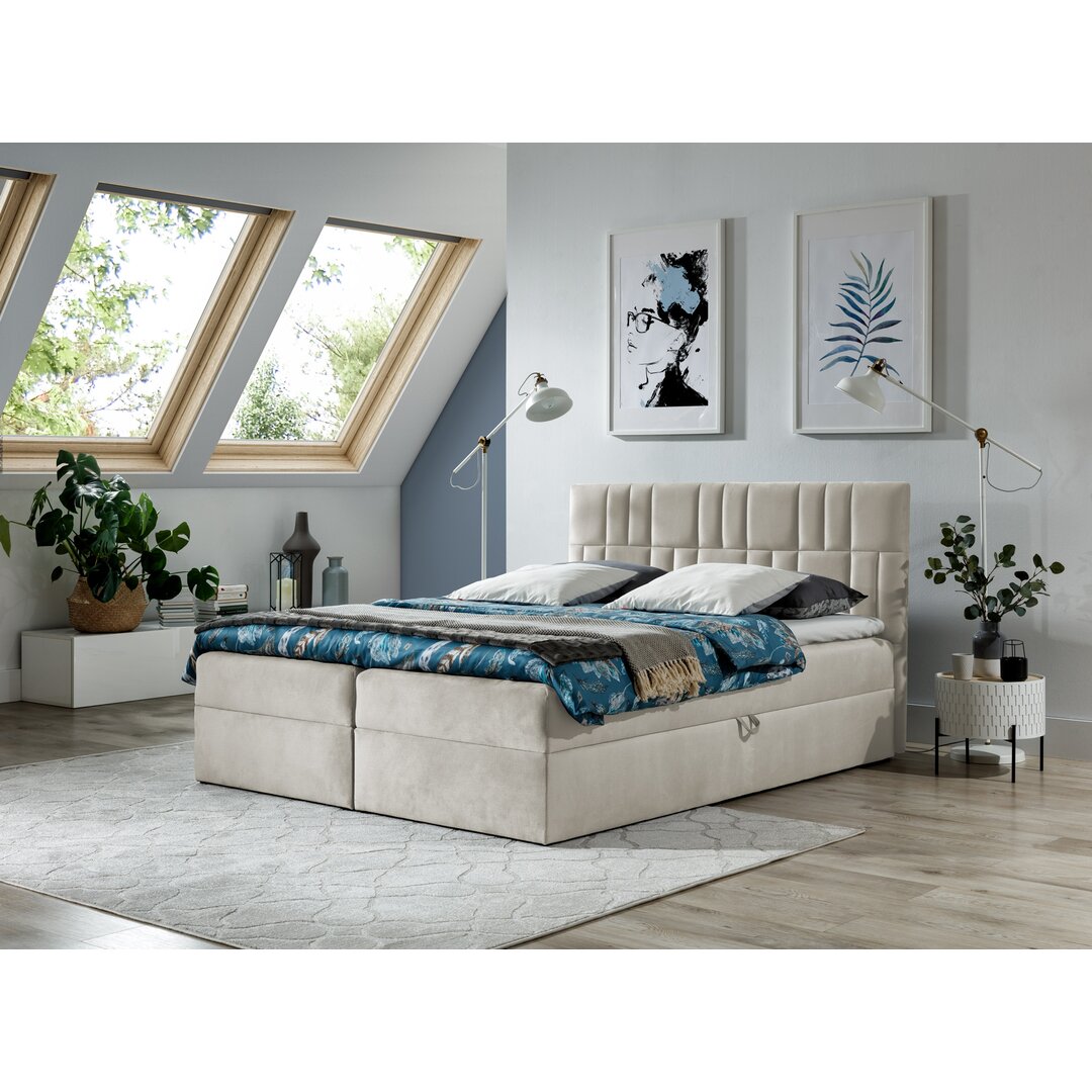 Boxspringbett Nickolas mit Topper und Bettkasten