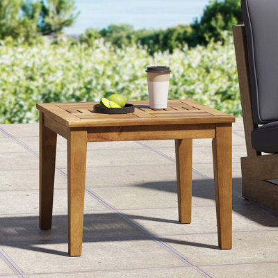 Table d'appoint d'extérieur en bois d'acacia