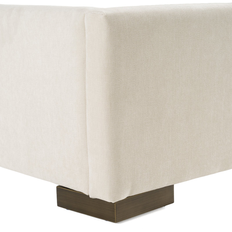Nixa - Lit moderne en velours beige, Très grand