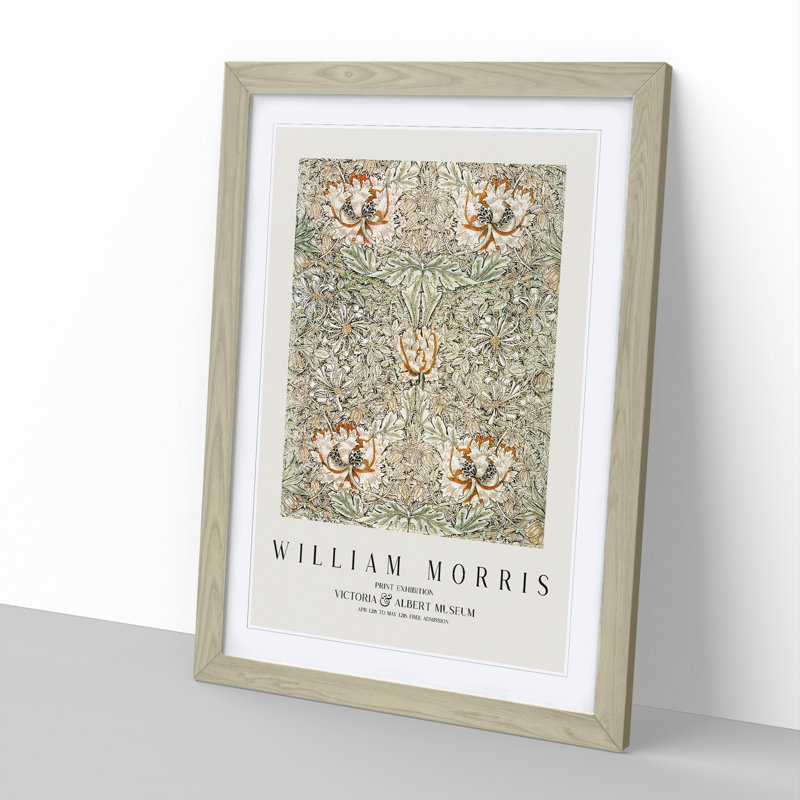 Honeysuckle Vol.3 by William Morris - Picture Frame Painting, 48cm H x 36cm W x 2cm D, Oak Framed